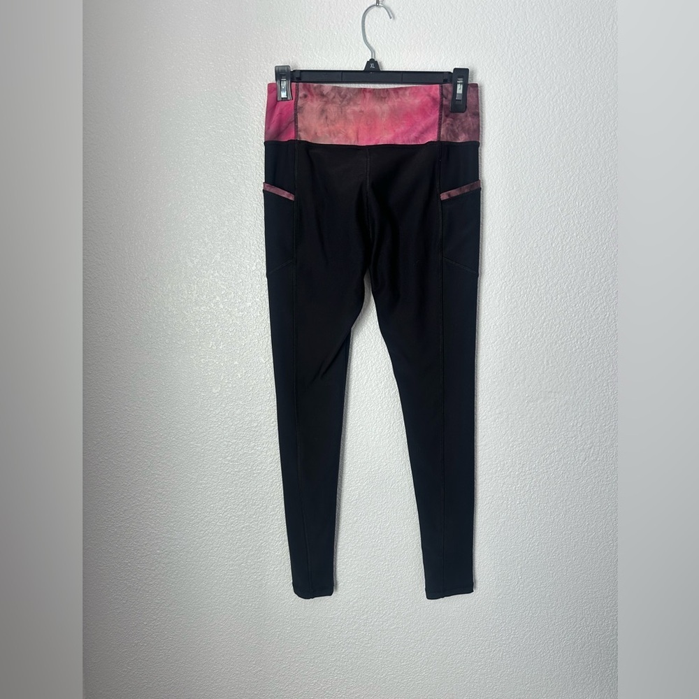 Zenana Outfitters Activewear Leggings Women’s M Black Pink Athletic Pants - Picture 2 of 6